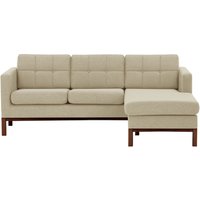 Normann Right Hand Corner Sofa, beige, Leg colour: dark oak