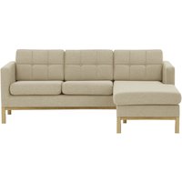 Normann Right Hand Corner Sofa, beige, Leg colour: wax black