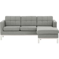 Normann Right Hand Corner Sofa, light grey, Leg colour: white