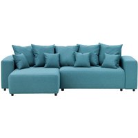 Homely Left Hand Corner Sofa Bed, turquoise