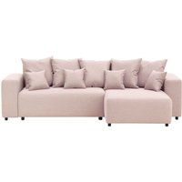 Homely Right Hand Corner Sofa Bed, pastel pink