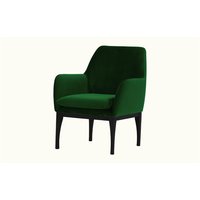 Beca Armchair with Wooden Legs, dark green, Leg colour: black