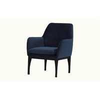Beca Armchair with Wooden Legs, blue, Leg colour: black