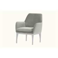 Beca Armchair with Wooden Legs, silver, Leg colour: white