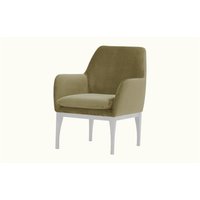 Beca Armchair with Wooden Legs, mink, Leg colour: white