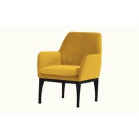 Beca Armchair with Wooden Legs, mustard, Leg colour: black