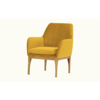 Beca Armchair with Wooden Legs, mustard, Leg colour: like oak