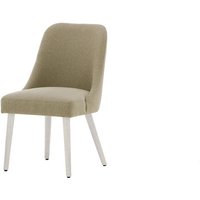 Albion Dining Chair, beige, Leg colour: white