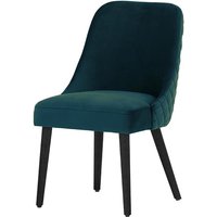 Albion Dining Chair with Stitching, blue, Leg colour: black