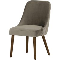 Albion Dining Chair with Stitching, grey, Leg colour: dark oak