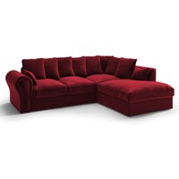 Baron Right Hand Corner Sofa, dark red