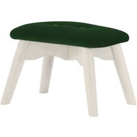 Ducon Mini Velvet Children's Footstool, green, Leg colour: white