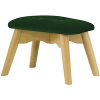 Ducon Mini Velvet Children's Footstool, green, Leg colour: like oak