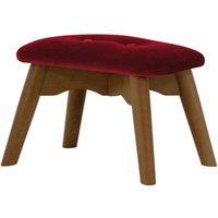 Ducon Mini Velvet Children's Footstool, dark red, Leg colour: dark oak