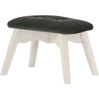 Ducon Mini Velvet Children's Footstool, grey, Leg colour: white