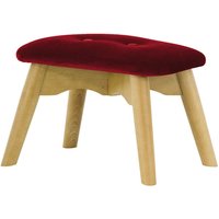 Ducon Mini Velvet Children's Footstool, dark red, Leg colour: like oak