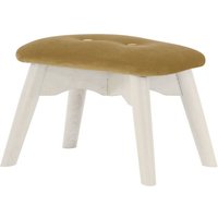 Ducon Mini Velvet Children's Footstool, beige, Leg colour: white