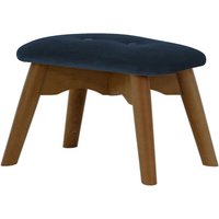 Ducon Mini Velvet Children's Footstool, navy blue, Leg colour: dark oak