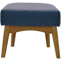 Hollis Footstool, blue, Leg colour: dark oak