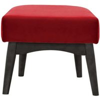 Hollis Footstool, dark red, Leg colour: black