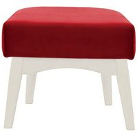 Hollis Footstool, dark red, Leg colour: white
