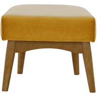 Hollis Footstool, mustard, Leg colour: dark oak