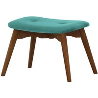 Ducon Velvet Footstool, light blue, Leg colour: dark oak
