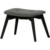 Ducon Velvet Footstool, grey, Leg colour: black