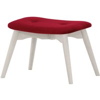 Ducon Velvet Footstool, dark red, Leg colour: white