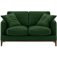 Covex Wood 2 Seater Sofa, dark green, Leg colour: dark oak