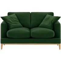 Covex Wood 2 Seater Sofa, dark green, Leg colour: like oak