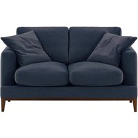 Covex Wood 2 Seater Sofa, blue, Leg colour: dark oak