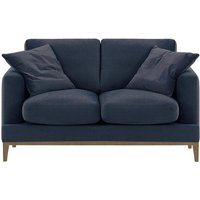 Covex Wood 2 Seater Sofa, blue, Leg colour: wax black