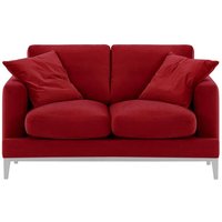 Covex Wood 2 Seater Sofa, dark red, Leg colour: white