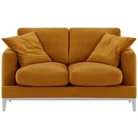 Covex Wood 2 Seater Sofa, mustard, Leg colour: white