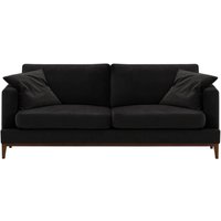 Covex Wood 3 Seater Sofa, black, Leg colour: dark oak