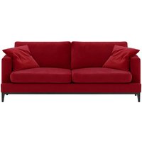 Covex Wood 3 Seater Sofa, dark red, Leg colour: black