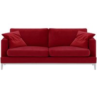 Covex Wood 3 Seater Sofa, dark red, Leg colour: white