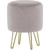 Flair Small Round Pouffe Metal Legs, silver