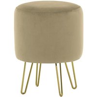 Flair Small Round Pouffe Metal Legs, mink
