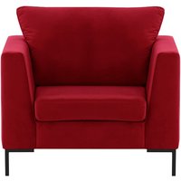 Gosena Armchair, dark red, Leg colour: black metal