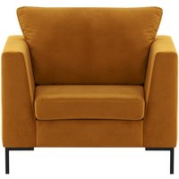 Gosena Armchair, mustard, Leg colour: black metal