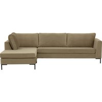 Gosena Left Hand Corner Sofa, mink, Leg colour: black metal