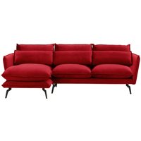Layla Left Hand Corner Sofa, dark red