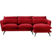 Layla Right Hand Corner Sofa, dark red