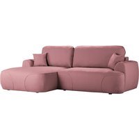 Satell left-hand corner sofa bed, dirty pink