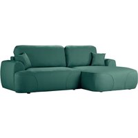 Satell right-hand corner sofa bed, green