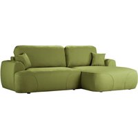 Satell right-hand corner sofa bed, olive green