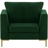 Gosena Armchair, dark green, Leg colour: gold metal