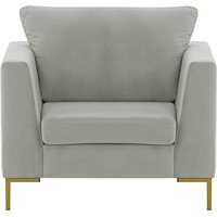 Gosena Armchair, silver, Leg colour: gold metal